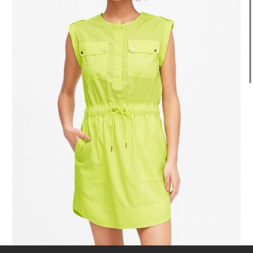 Banana Republic Utility Shirt Dress in Neon